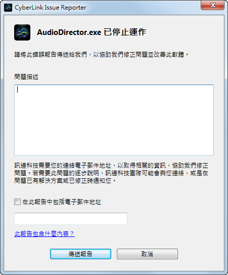 AudioDirector.exe 已停止工作