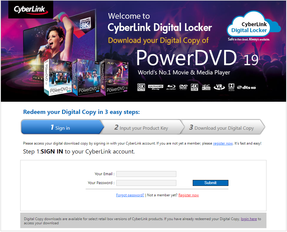 insert product code into cyberlink powerdvd 18