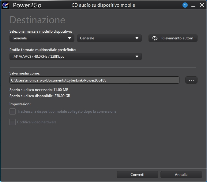 impostazione