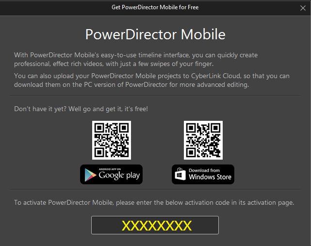 powerdirector mobile serial number