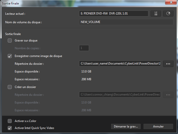 enregistrer comme image de disque