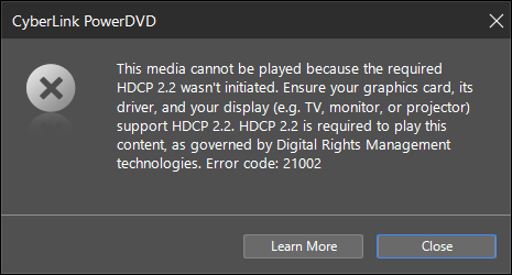 powerdvd 18 not working windows 10